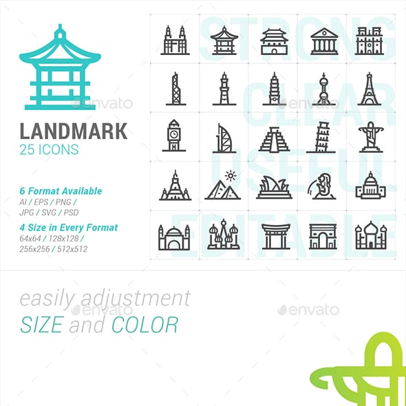 Landmarks Graphics, Designs & Templates | GraphicRiver