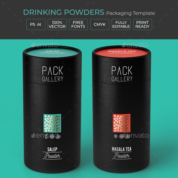 Powder Packaging Graphics, Designs & Templates