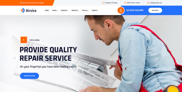 Ac Repair Website Templates | ThemeForest