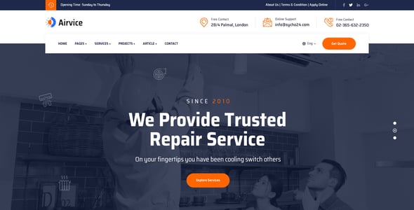 Ac Repair Website Templates | ThemeForest