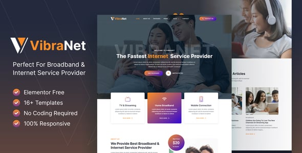 Internet Service Provider Website Templates | ThemeForest