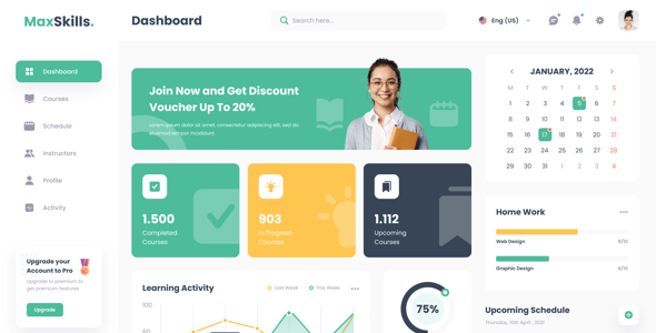 Student Dashboard Website Templates | ThemeForest