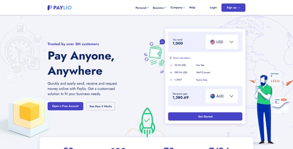 Money Transfer Website Templates | ThemeForest