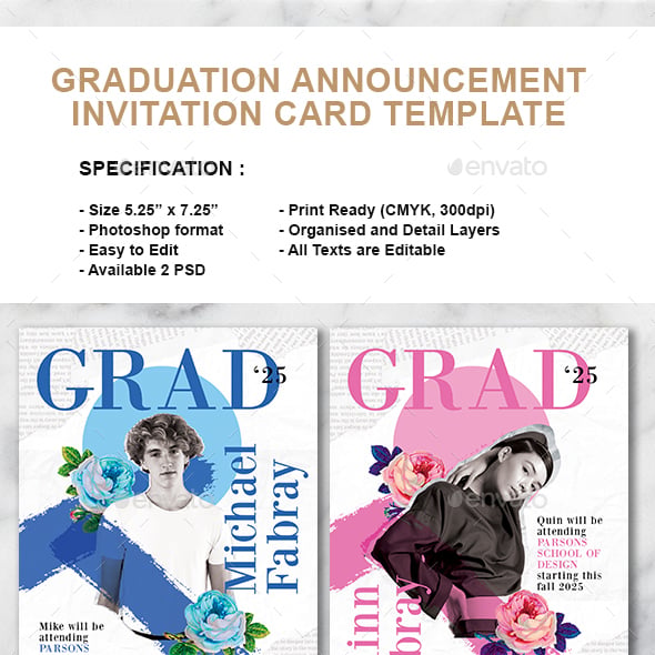 Graduation Invitation Card Design Editing