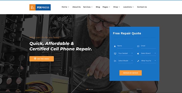 Phone Repair Website Templates | ThemeForest