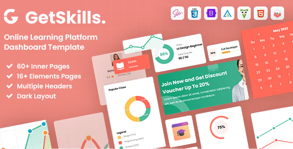E-learning Dashboard Website Templates | ThemeForest