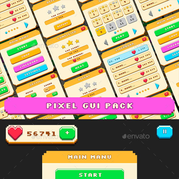 Pixel Game User UI Templates | GraphicRiver