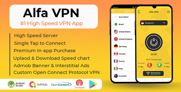 Vpn Mobile App Templates | CodeCanyon