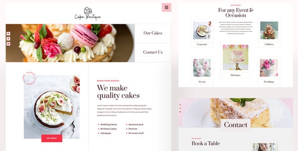 Cake Website Templates | ThemeForest