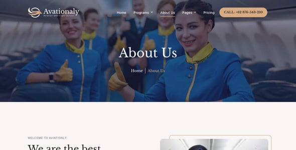 Aviation School Website Templates | ThemeForest