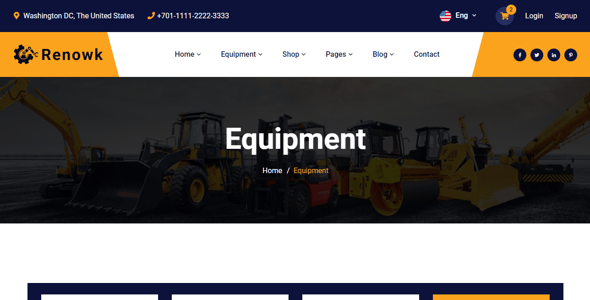Equipment Rental Website Templates | ThemeForest