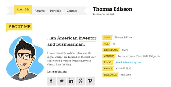 Vcard HTML Website Templates | ThemeForest
