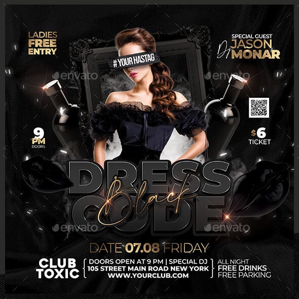 little black dress party flyer Little Black Dress Party Flyer Template, Print Templates