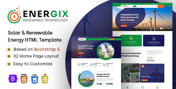 Solar Energy Website Templates | ThemeForest