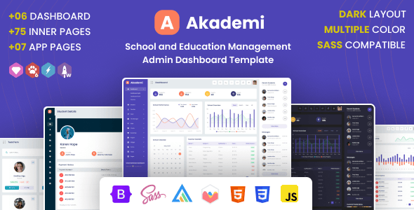 Bootstrap Student Dashboard HTML Admin Website Templates