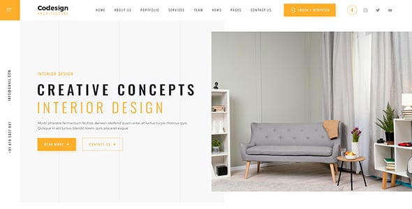 Interior Design HTML Website Templates | ThemeForest