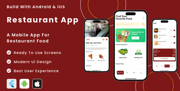 Make A Restaurant Flutter App With Flutter Templates, Apps and Components
