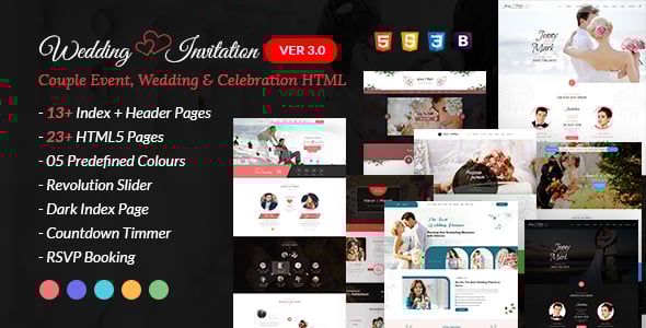 Wedding Invitation HTML Website Templates | ThemeForest