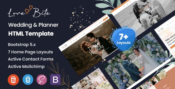 Wedding Planner HTML Website Templates | ThemeForest