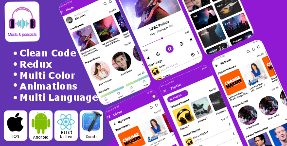 React Native Music Mobile App Templates | CodeCanyon