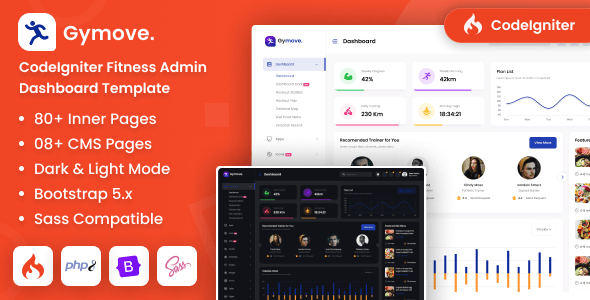 Fitness Dashboard Website Templates | ThemeForest