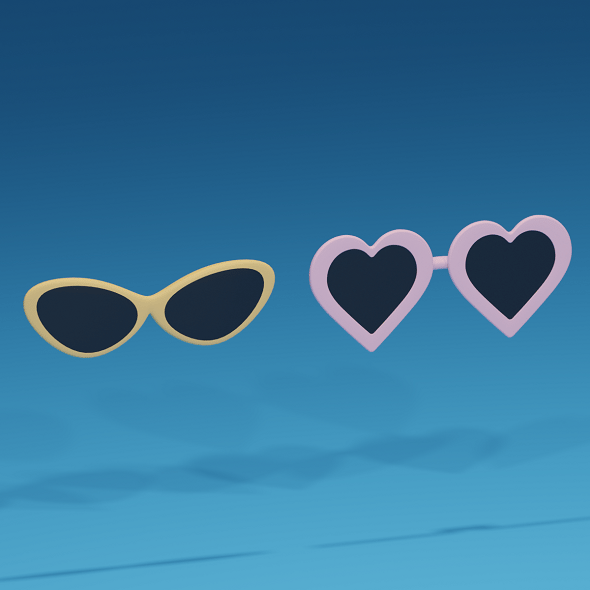 Cartoon Heart Shaped Sunglasses 3D model by PhilipStorm | 3DOcean