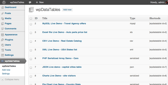 wpDataTables - Tables and Charts Manager for WordPress preview 3