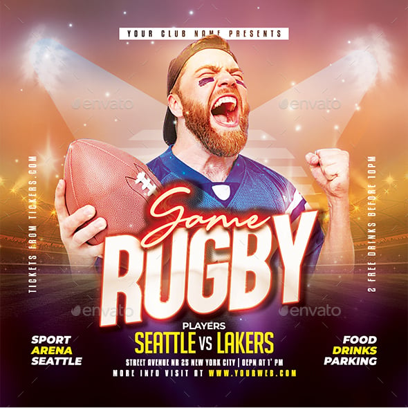Rugby Graphics, Designs & Templates | GraphicRiver