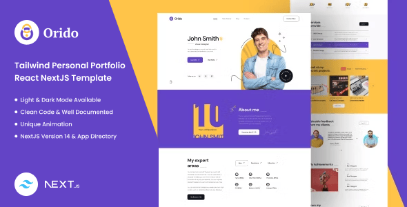 React Tailwind Portfolio Website Templates | ThemeForest