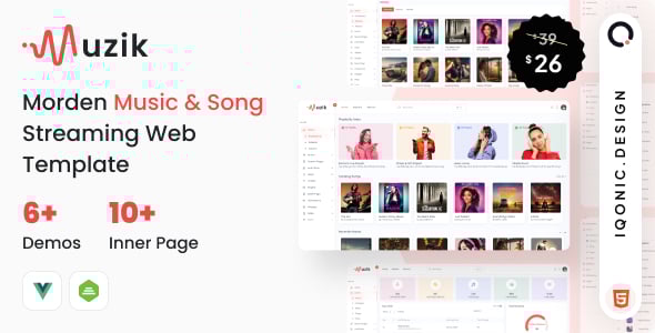 Music Streaming Website Templates | ThemeForest