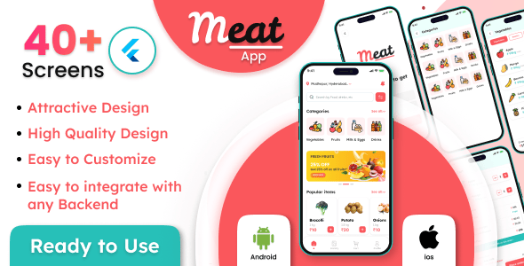 Meat Mobile App Templates | CodeCanyon