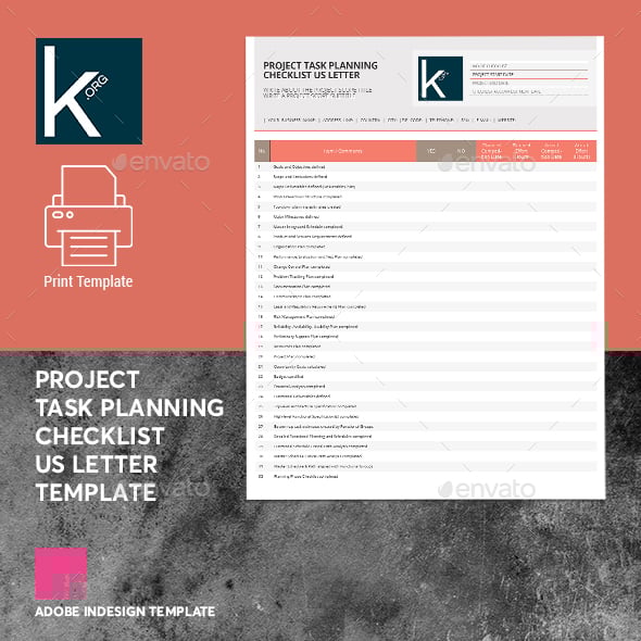 Adobe Indesign Checklist Templates