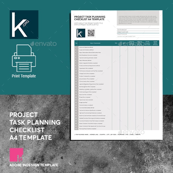 Adobe Indesign Checklist Templates