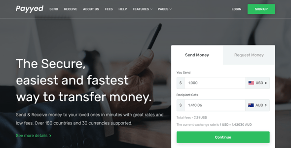 Money Transfer Website Templates | ThemeForest