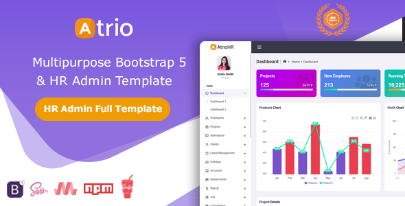 Bootstrap Human Resource Management HTML Website Templates