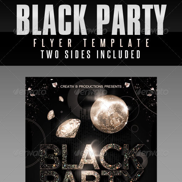 Black Party Flyer New Year Party Black High End Flyer Template