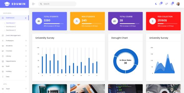 Bootstrap Student Dashboard HTML Admin Website Templates