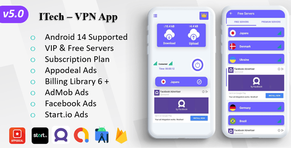 Vpn Mobile App Templates | CodeCanyon