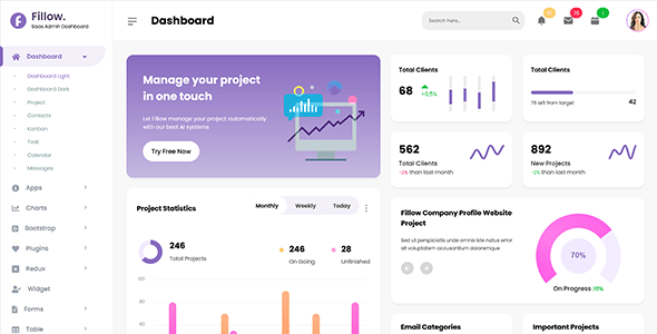 Saas Dashboard Website Templates | ThemeForest