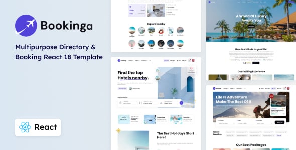 Booking React Website Templates | ThemeForest