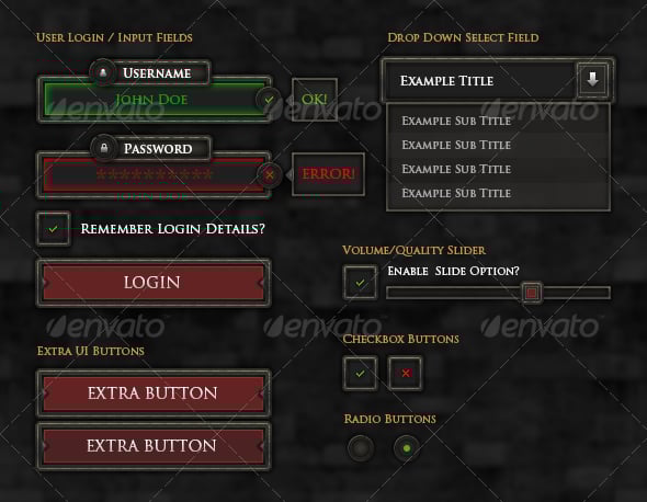 Rpg Game User UI Templates | GraphicRiver