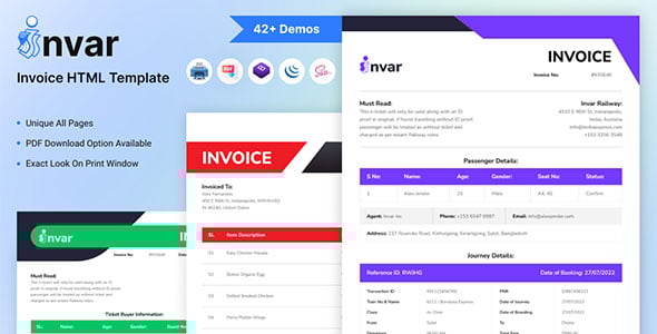Invoice HTML Website Templates | ThemeForest
