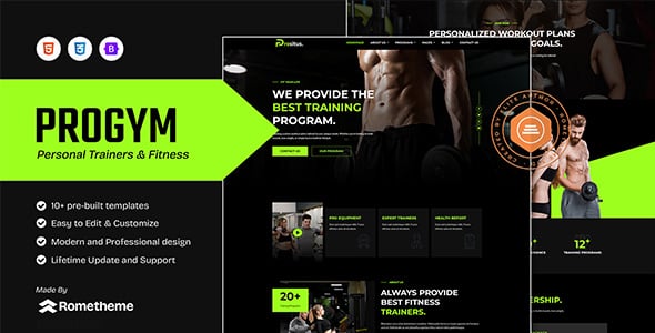 Progym Personal Trainers Fitness HTML Template