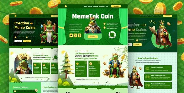 Meme Coin Website Templates ThemeForest