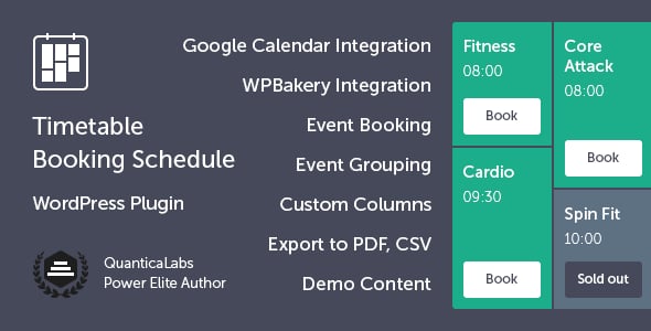 Timetable Booking Schedule for WordPress preview 2
