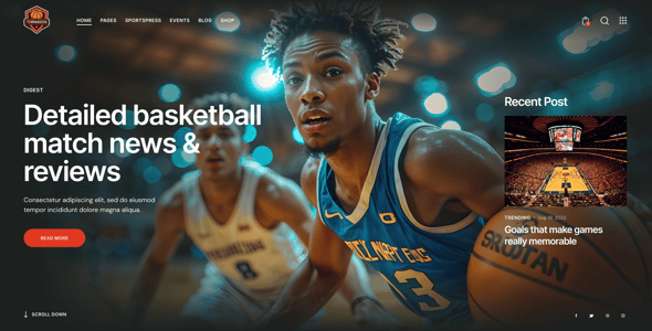 Basketball Website Templates | ThemeForest