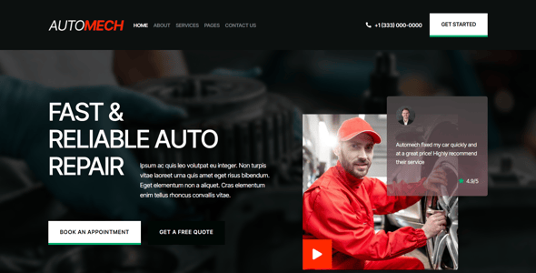 Auto Repair Website Templates | ThemeForest