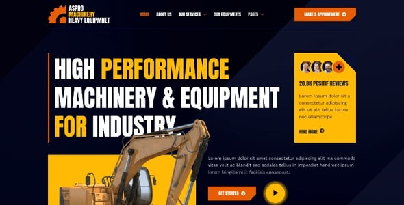 Machinery Website Templates | ThemeForest