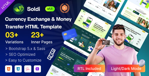 Money Transfer Website Templates | ThemeForest
