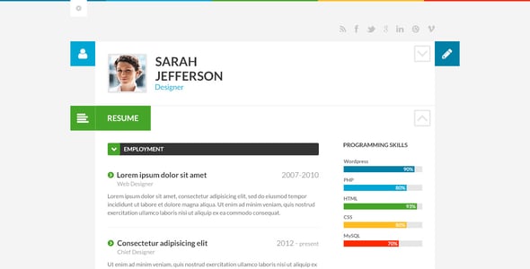Resume Website Templates | ThemeForest